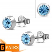Topaz CZ Silver Stud Earrings, e426st